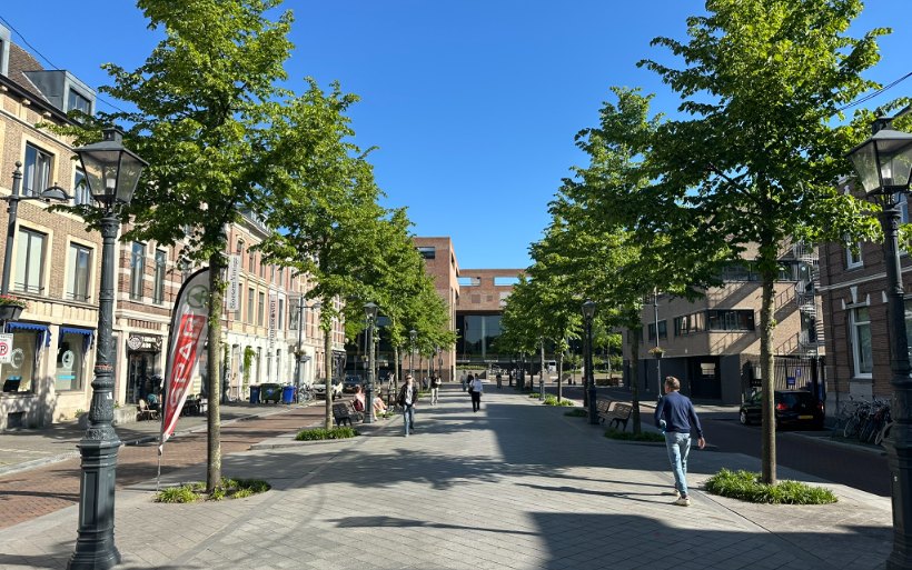 Een groene winkelstraat in Rotterdam